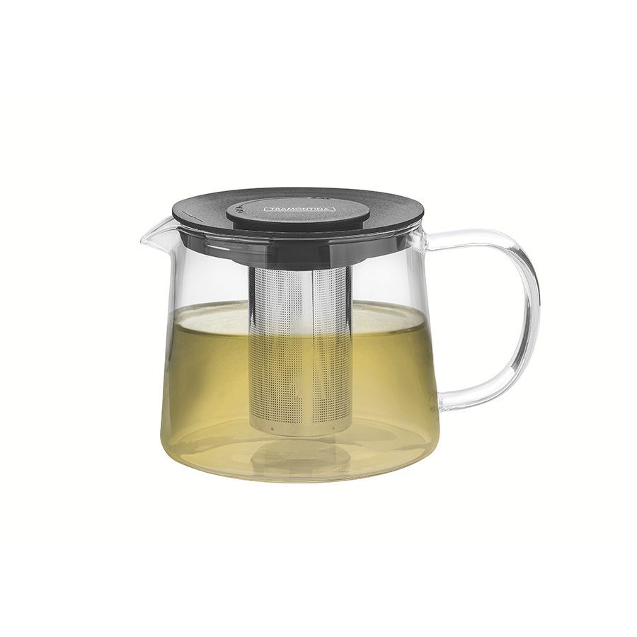 Tetera Con Infusor Para Te De Vidrio Acero Inoxidable 900ml