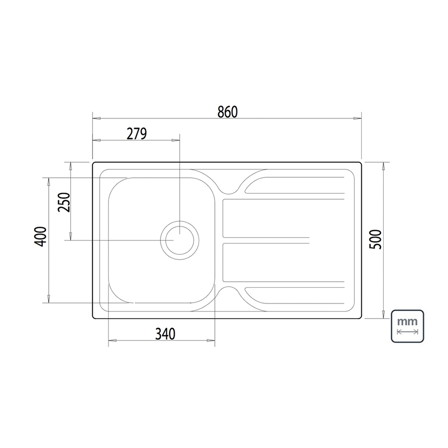 LAVAPLATOS BETA 40 R, STANDARD, DE EMPOTRAR, EN ACERO INOX., 78x43.50 CM