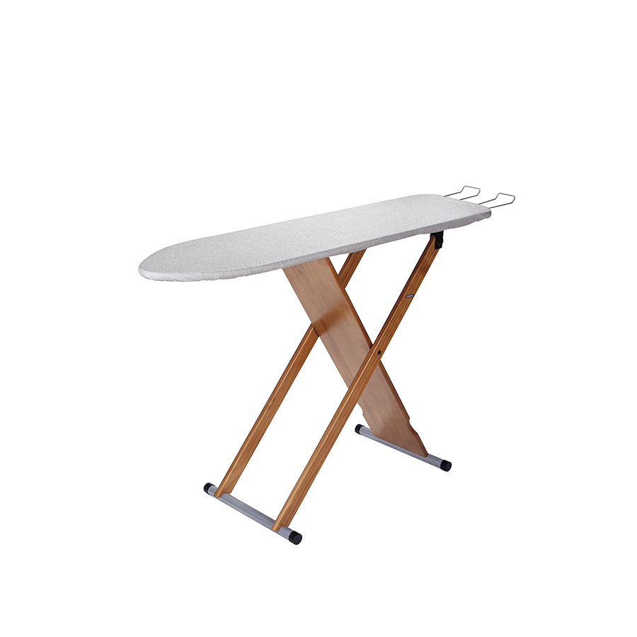 MESA DE PLANCHAR TOP DE MADERA CON SOPORTE PARA PLANCHA ORG. OFT