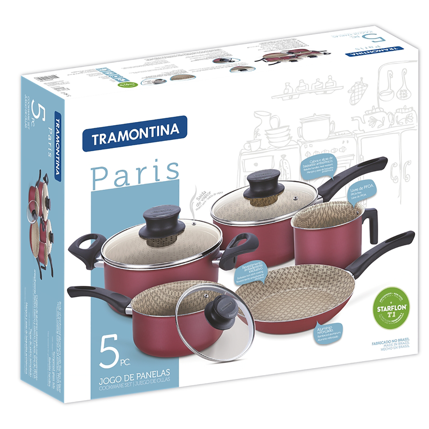 Juego de Ollas Tramontina Acero Inoxidable 5 Piezas TRAMONTINA