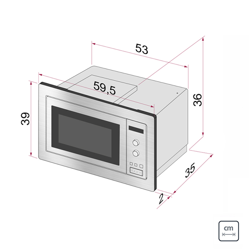 Microondas Inox 25 litros - Función Grill