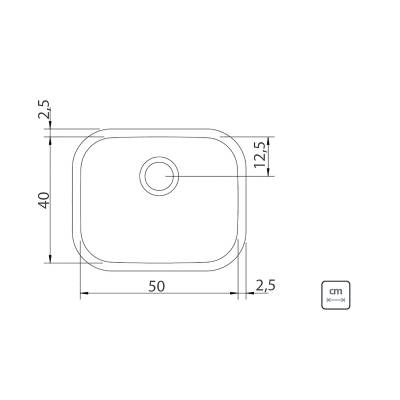 LAVAPLATOS BETA 40 R, STANDARD, DE EMPOTRAR, EN ACERO INOX., 78x43