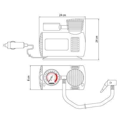 COMPRESOR DE AIRE PORTATIL, 300 PSI, 50 W, 12 V