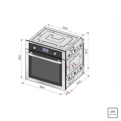 Microondas de Empotrar Tramontina en Acero Inoxidable Cook 60 25 L con  Acabado Scotch Brite 8 Funciones