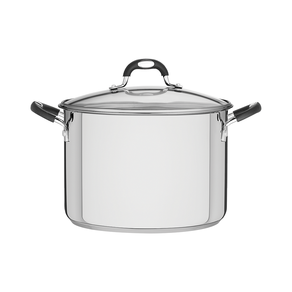 [62125280] OLLA ALTA EN ACERO INOXIDABLE FONDO TRIPLE 11,9 L. Ø28 CM SOLAR SILICONE