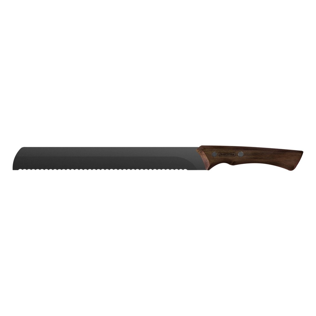 [22848110] CUCHILLO CON SIERRA 10" Y MANGO DE MADERA - CHURRASCO BLACK