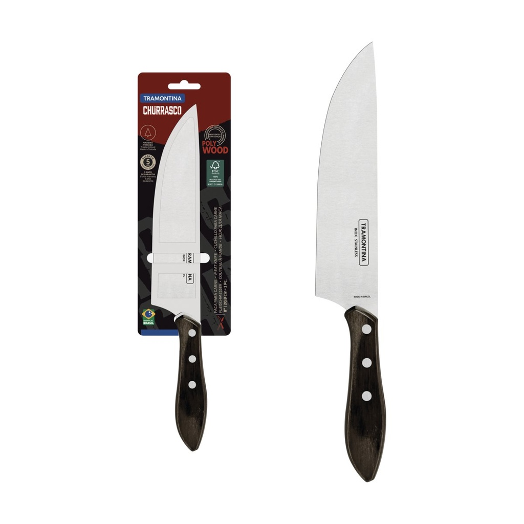 CUCHILLO DE CARNE 8" PARA CHURRASCO POLYWOOD