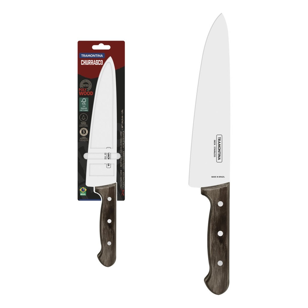 [21199922] CUCHILLO DE CARNE PARA CHURRASCO 10" POLYWOOD