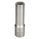 DADO ESTRIADO LARGO EN ACERO CROMO VANADIO 8 MM - ENCASTRE 1/2"