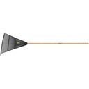 ESCOBA PLASTICA 22 DIENTES, MANGO DE MADERA 120 CM