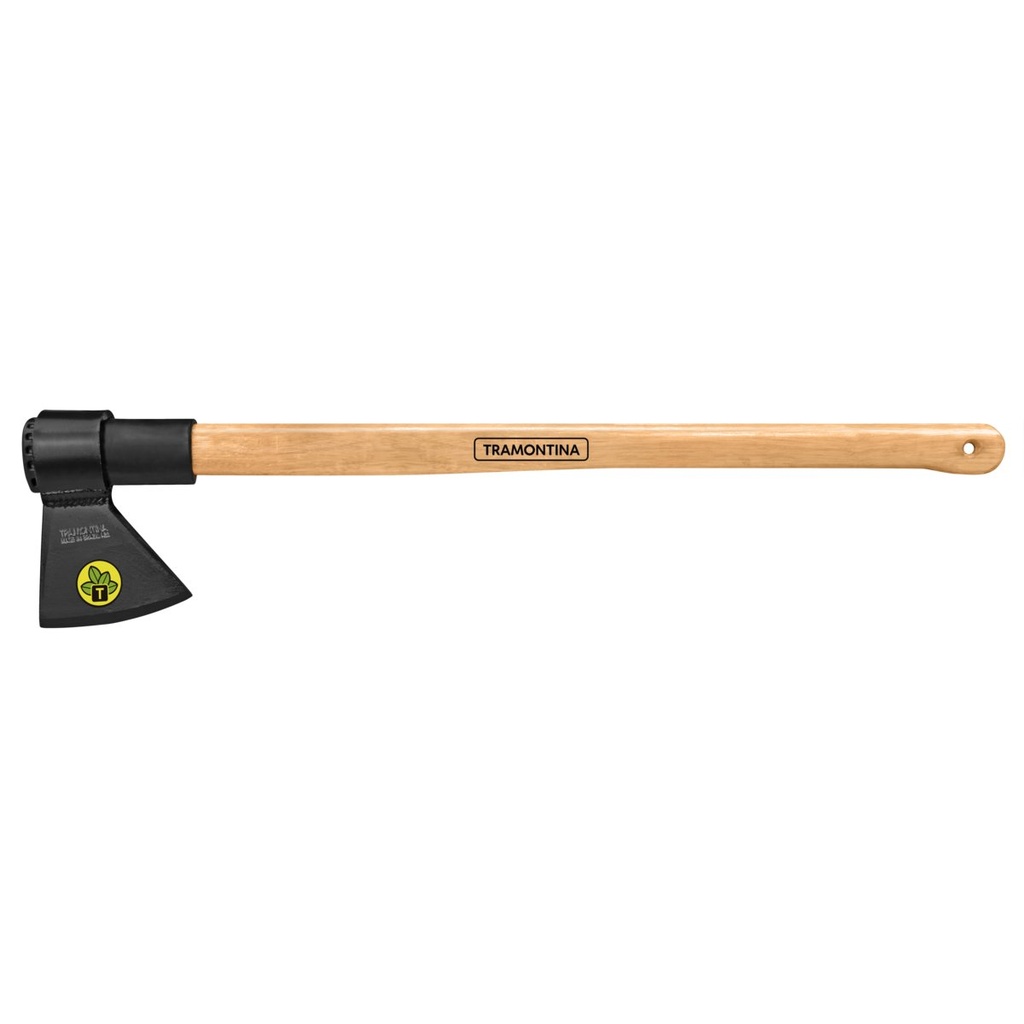 HACHA SOLDADA CABEZA REDONDA, PESADO, MANGO DE MADERA 90 CM