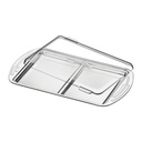BANDEJA EN ACERO INOXIDABLE PARA FIAMBRES CON TAPA DE VIDRIO CICLO