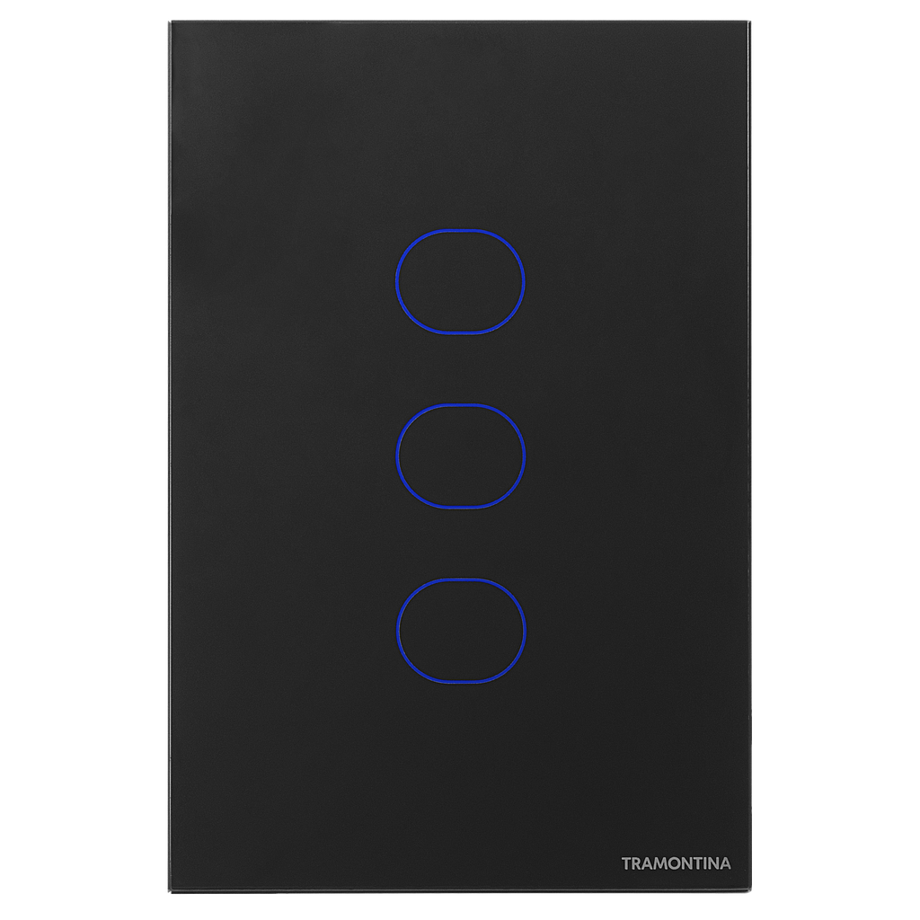 INTERRUPTOR TOUCH 3 CH TRIPLE SMART NEGRO