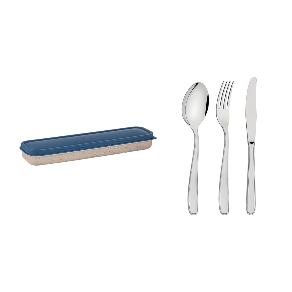 [61229000] JUEGO  DE  CUBIERTOS CON ESTUCHE AZUL 4 PIEZAS BY ME