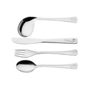 JUEGO  DE CUBIERTOS PARA NIÑOS EN ACERO INOXIDABLE 4 PIEZAS BABY