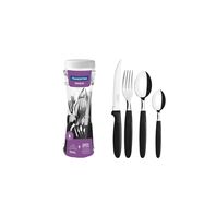 JUEGO CUBIERTOS NEGROS 24 PIEZAS IPANEMA