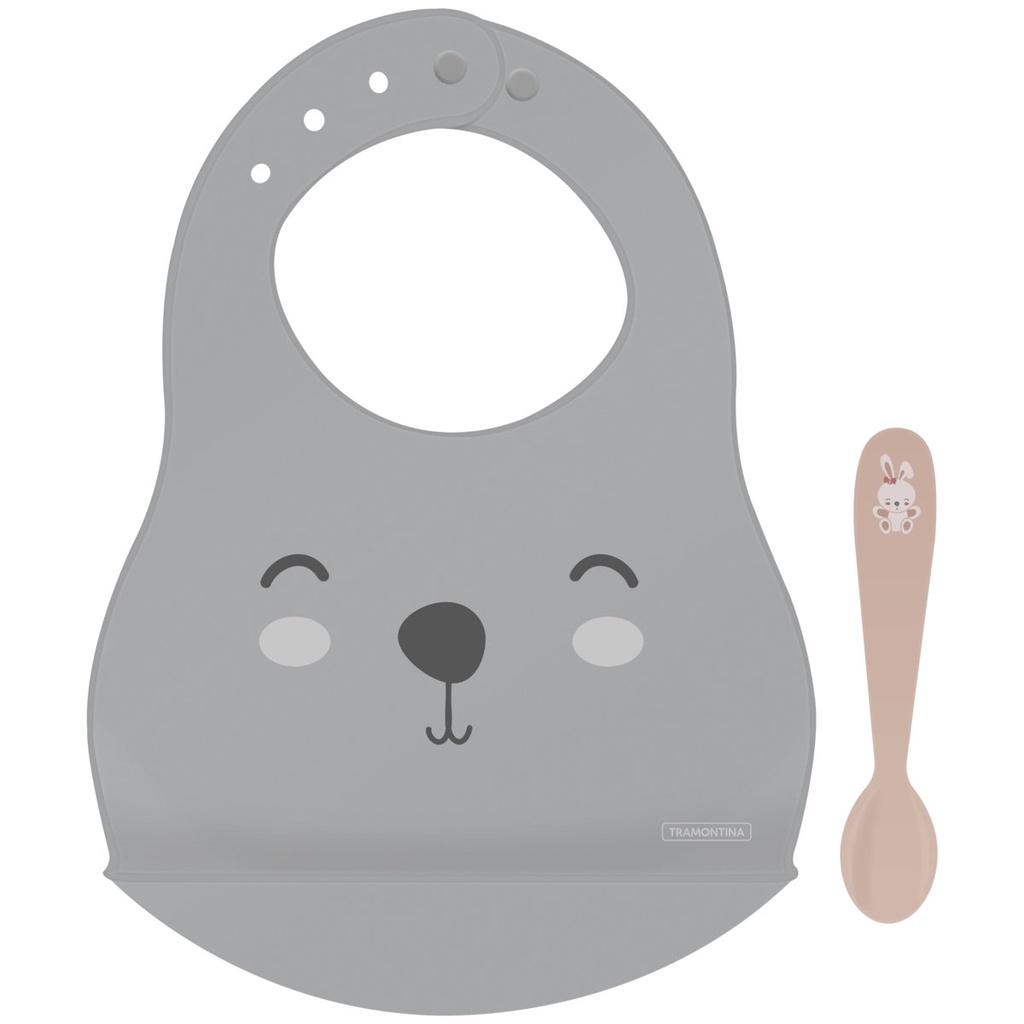 [23797404] JUEGO DE BABERO Y CUCHARA INFANTIL 2 PIEZAS LE PETIT