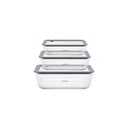 JUEGO DE CONTENEDORES DE VIDRIO CON