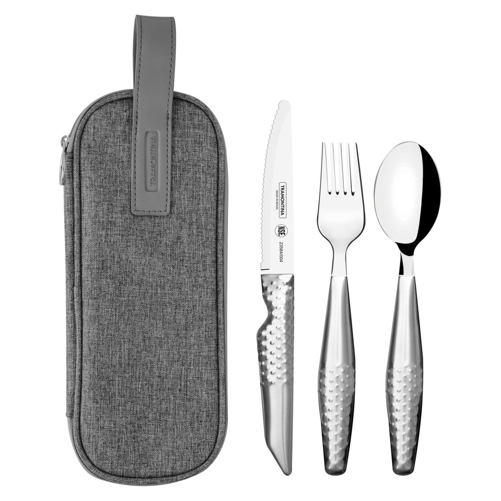 JUEGO DE CUBIERTOS DE ASISTENCIA FOR ALL EEN ACERO INOX CON ESTUCHE 4 PIEZAS