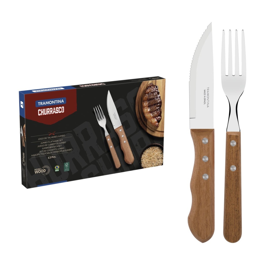 [22399063] JUEGO DE CUBIERTOS JUMBO PARA CHURRASCO 12 PIEZAS DYNAMIC