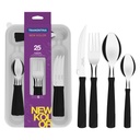 JUEGO DE CUBIERTOS NEGROS 25 PIEZAS NEW KOLOR