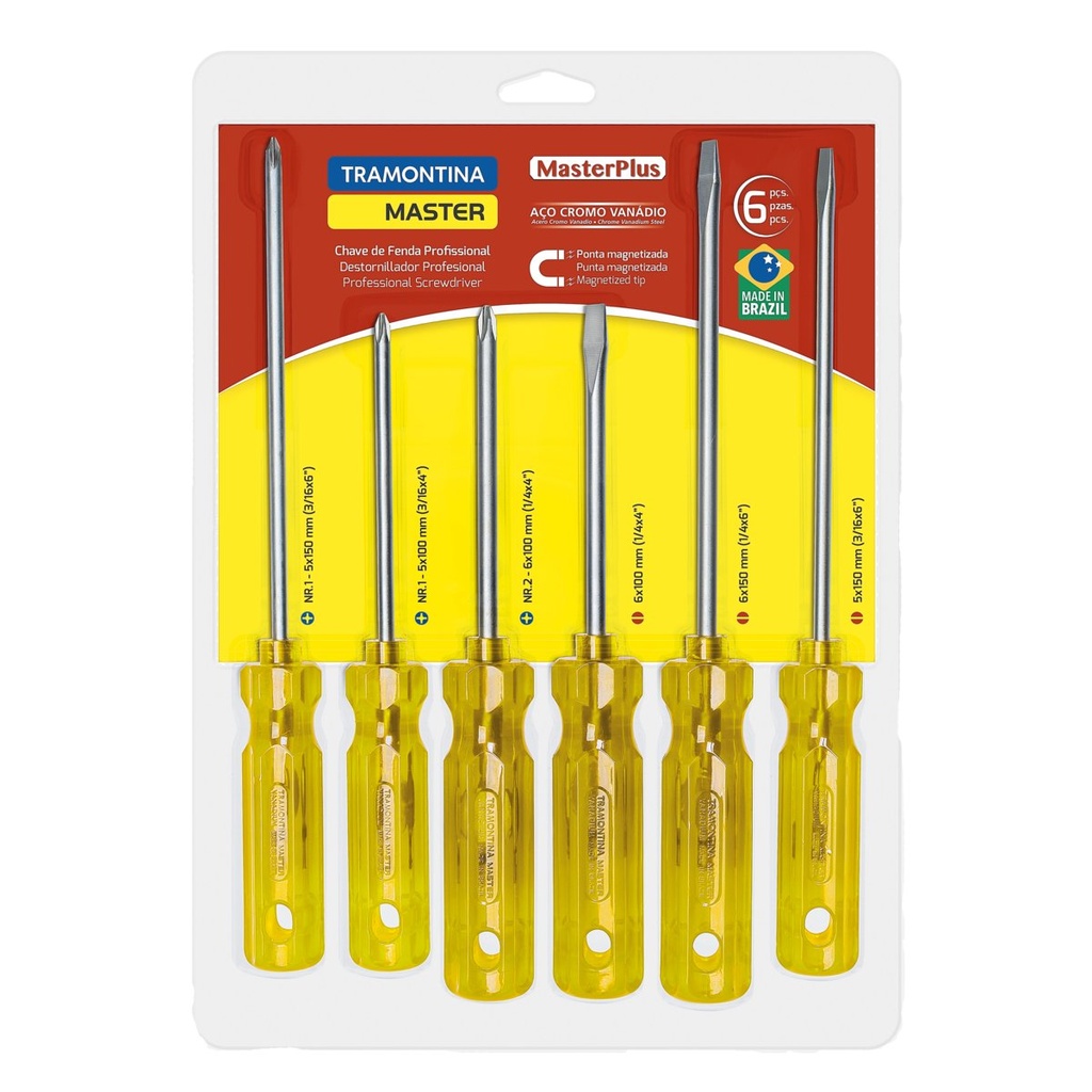 [41530506] JUEGO DE DESTORNILLADORES 6 PIEZAS MASTER PLUS