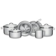 [65510200] JUEGO DE OLLAS EN ACERO INOXIDABLE FONDO TRIPLE 6 PIEZAS SOLAR