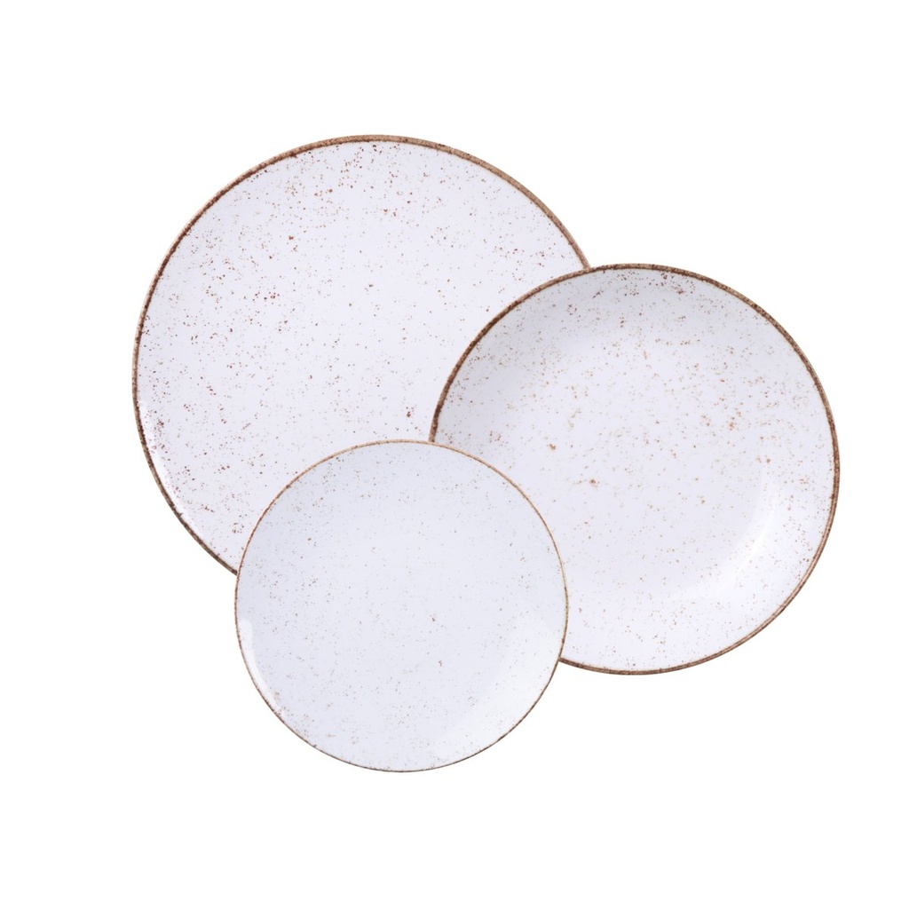 JUEGO DE PLATOS 12 PIEZAS RUSTICO MARRON