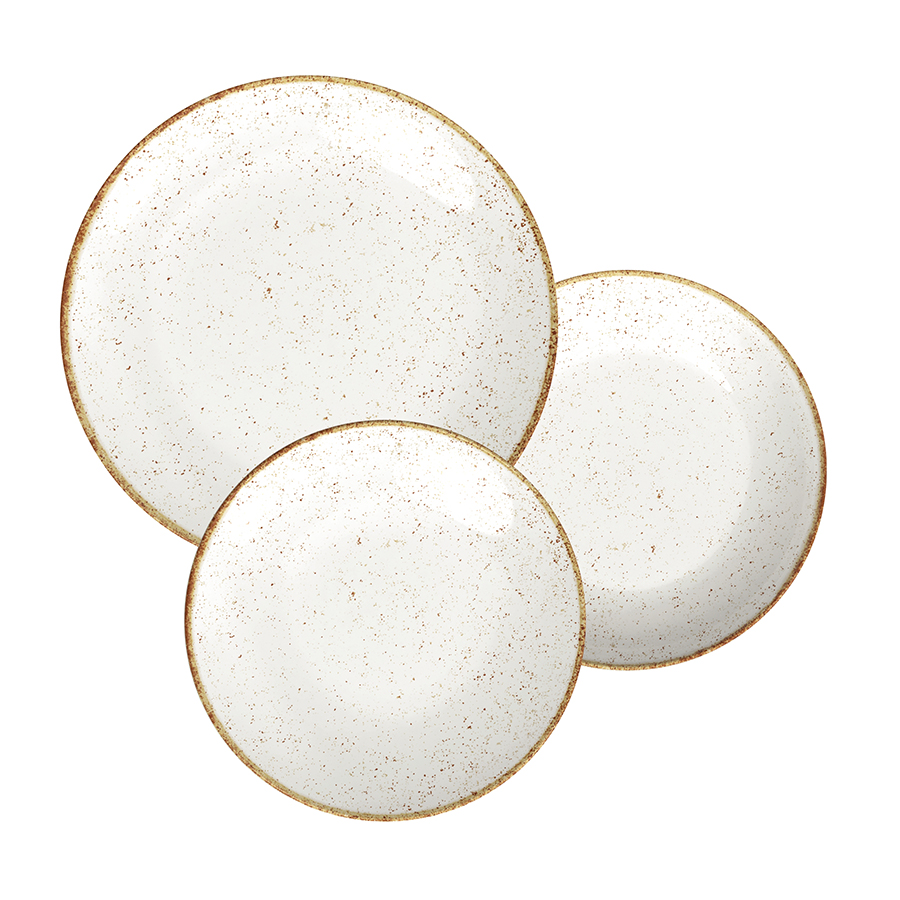 JUEGO DE PLATOS 18 PIEZAS RUSTICO MARRON