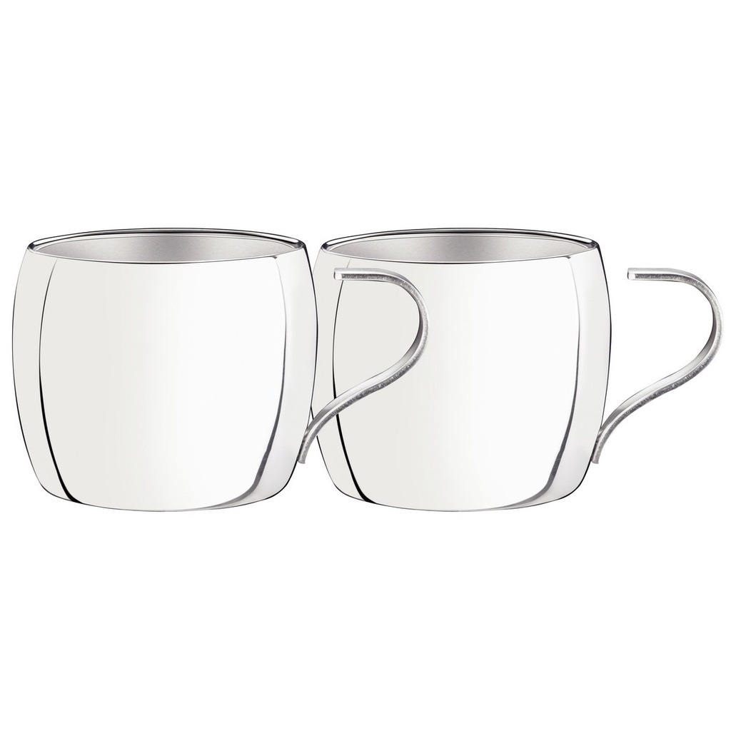 JUEGO DE TAZAS PARA TE Y CAPUCCINO EN ACERO INOXIDABLE 2 PIEZAS