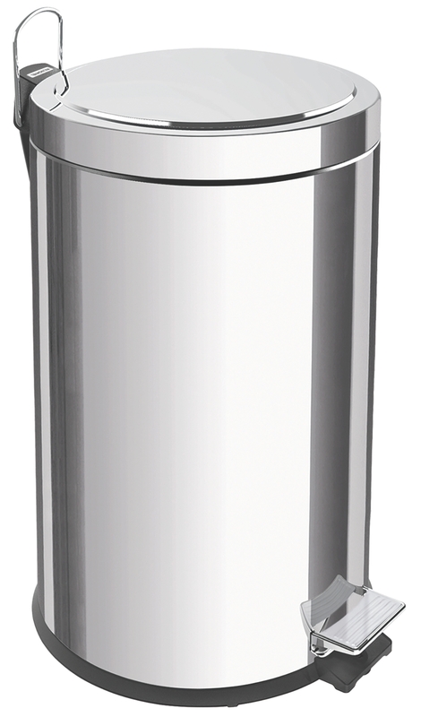 BASURERO BRASIL 12 L, CON PEDAL, EN ACERO INOX.