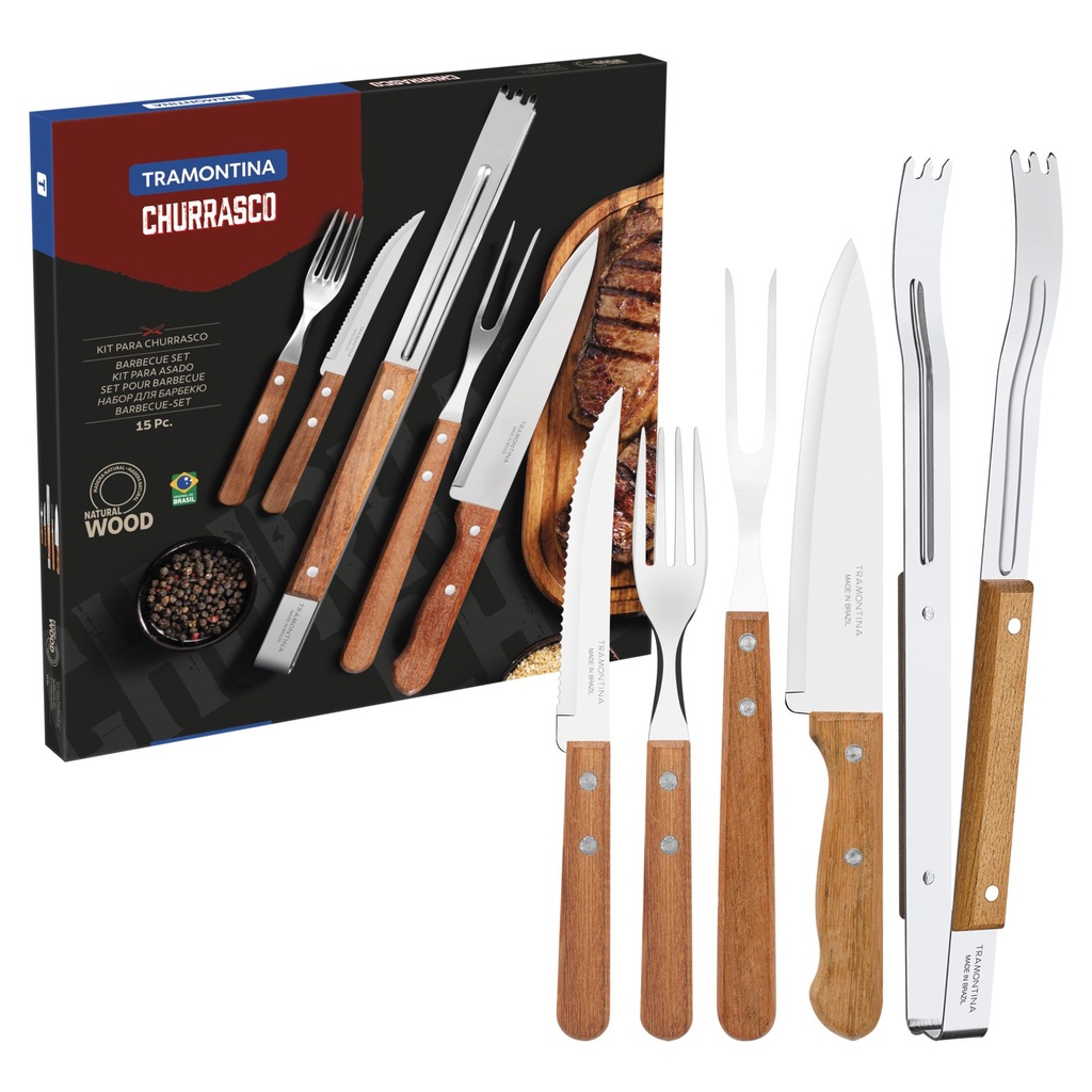 [22399028] JUEGO PARA CHURRASCO 15 PIEZAS DYNAMIC