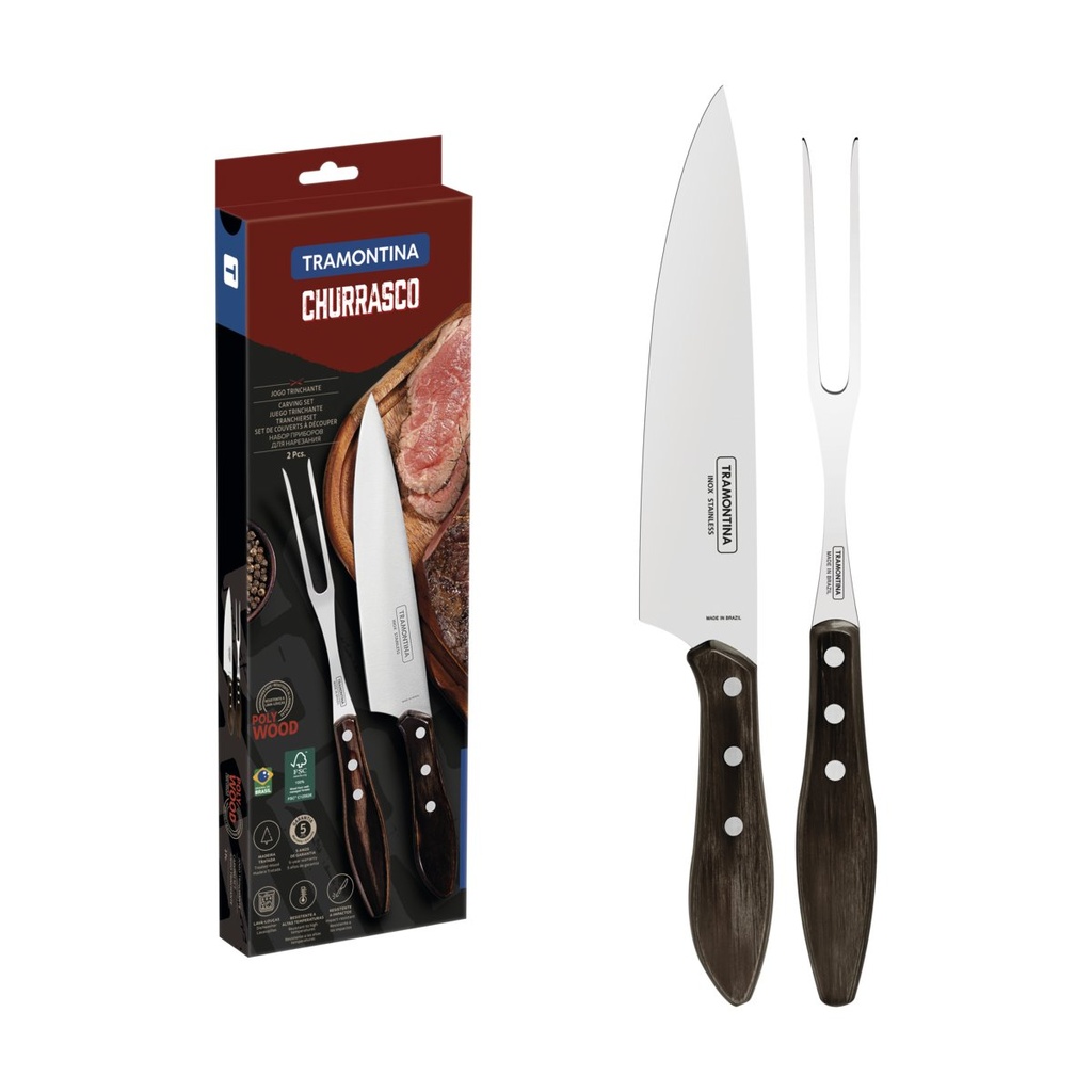 [21198960] JUEGO PARA CHURRASCO 2 PIEZAS POLYWOOD