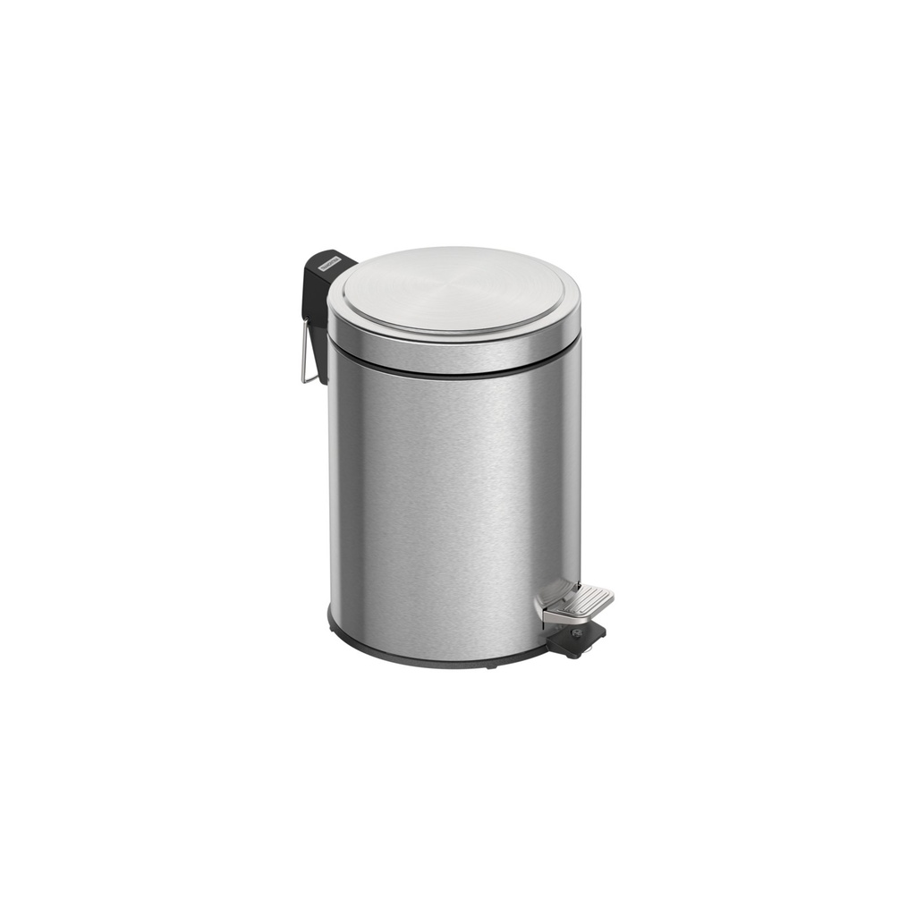 [94538505] BASURERO BRASIL PLUS 5 L, CON PEDAL, CIERRE SUAVE, EN ACERO INOX. 