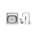 LAVAPLATOS CALIFORNIA 15 FX, PERFECTA, DE EMPOTRAR, EN ACERO INOX., 38X38 CM, CON ACCESORIOS