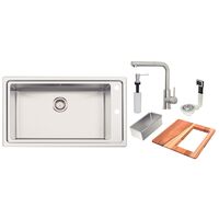 LAVAPLATOS DE EMPOTRAR SQUARE 86 1C 2F, 86X50 CM., EN ACERO INOX, CON ACCESORIOS