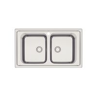 LAVAPLATOS MAREA 2C 34 EN ACERO INOX., 86X50 CM. CON AGUJERO PARA MEZCLADOR
