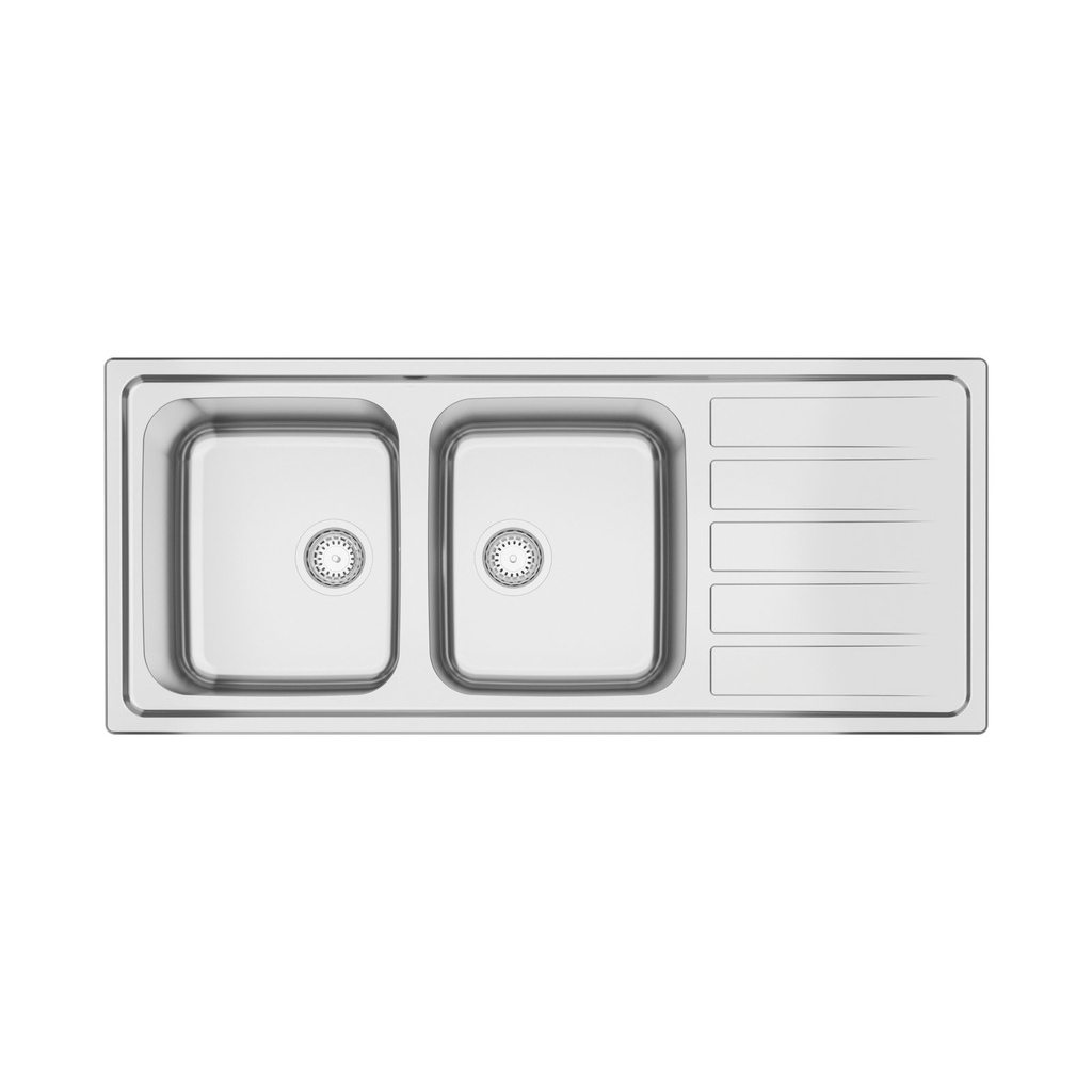 LAVAPLATOS MAREA 2C PLUS, PRIME, DE EMPOTRAR, EN ACERO INOX., 116X50 CM.