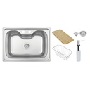 LAVAPLATOS MORGANA 60 FX, PRIME, DE SOBREPONER, EN ACERO INOX., 69X49 CM, CON ACCESORIOS