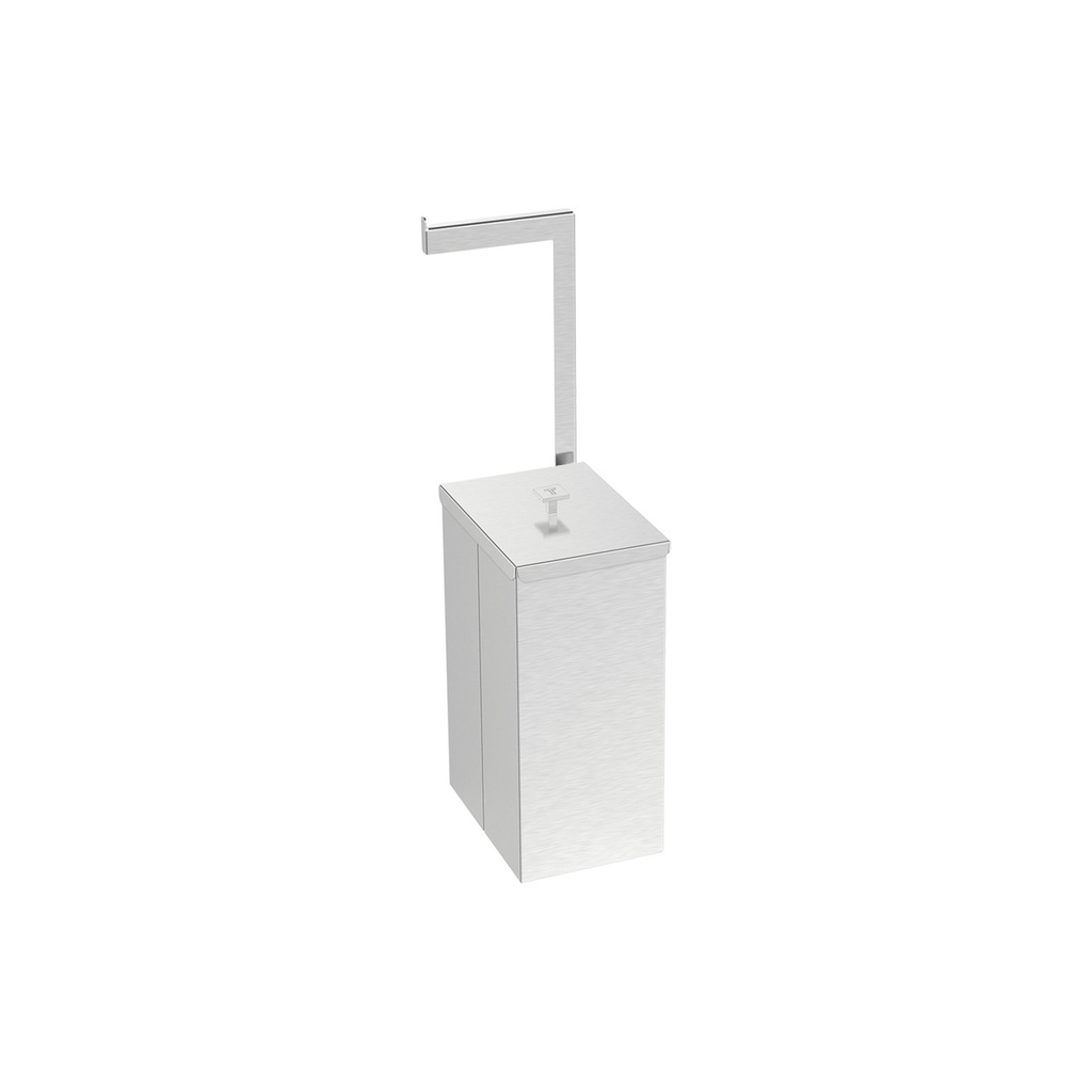 [94540059] BASURERO EN ACERO INOXIDABLE 5,5 L. CON SOPORTE PARA PAPEL HIGIÉNICO LUZ SLIM