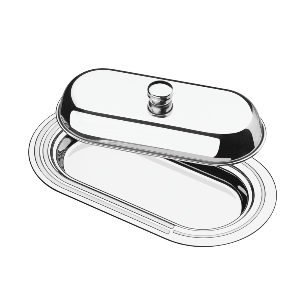 [61519000] MANTEQUILLERA CON TAPA ACERO INOXIDABLE