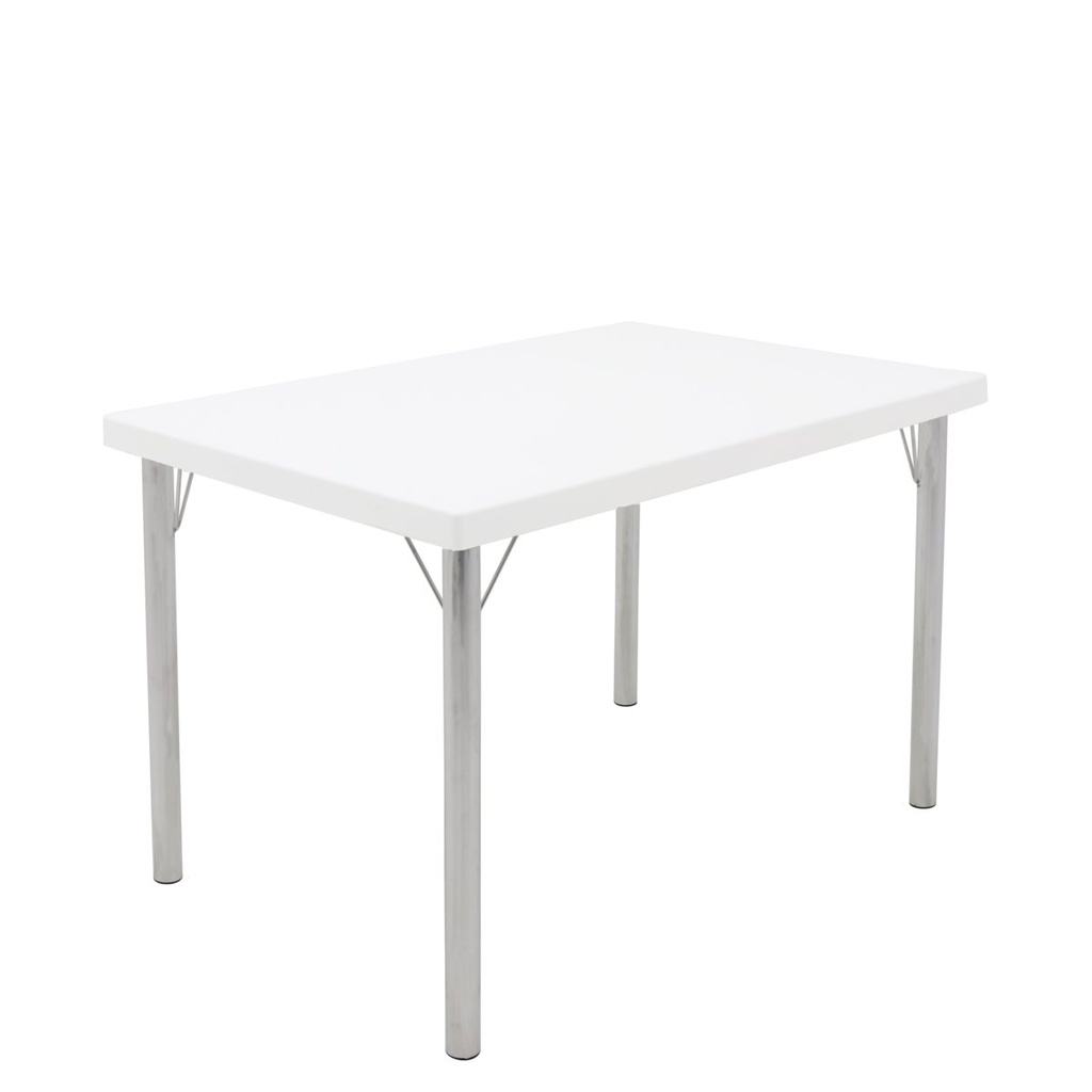 [92397210] MESA BLANCA 119 X 79 CM. CON PATAS DE ALUMINIO GEO