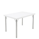 MESA BLANCA 119 X 79 CM. CON PATAS DE ALUMINIO GEO