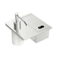 [94534016] -SOPORTE DE ESPONJA CON TAPA Y DISPENSADOR DE JABÓN LÍQUIDO EN ACERO INOXIDABLE (ant cod)