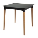 MESA DIANA EN POLIPROPILENO NEGRO CON PATAS DE MADERA