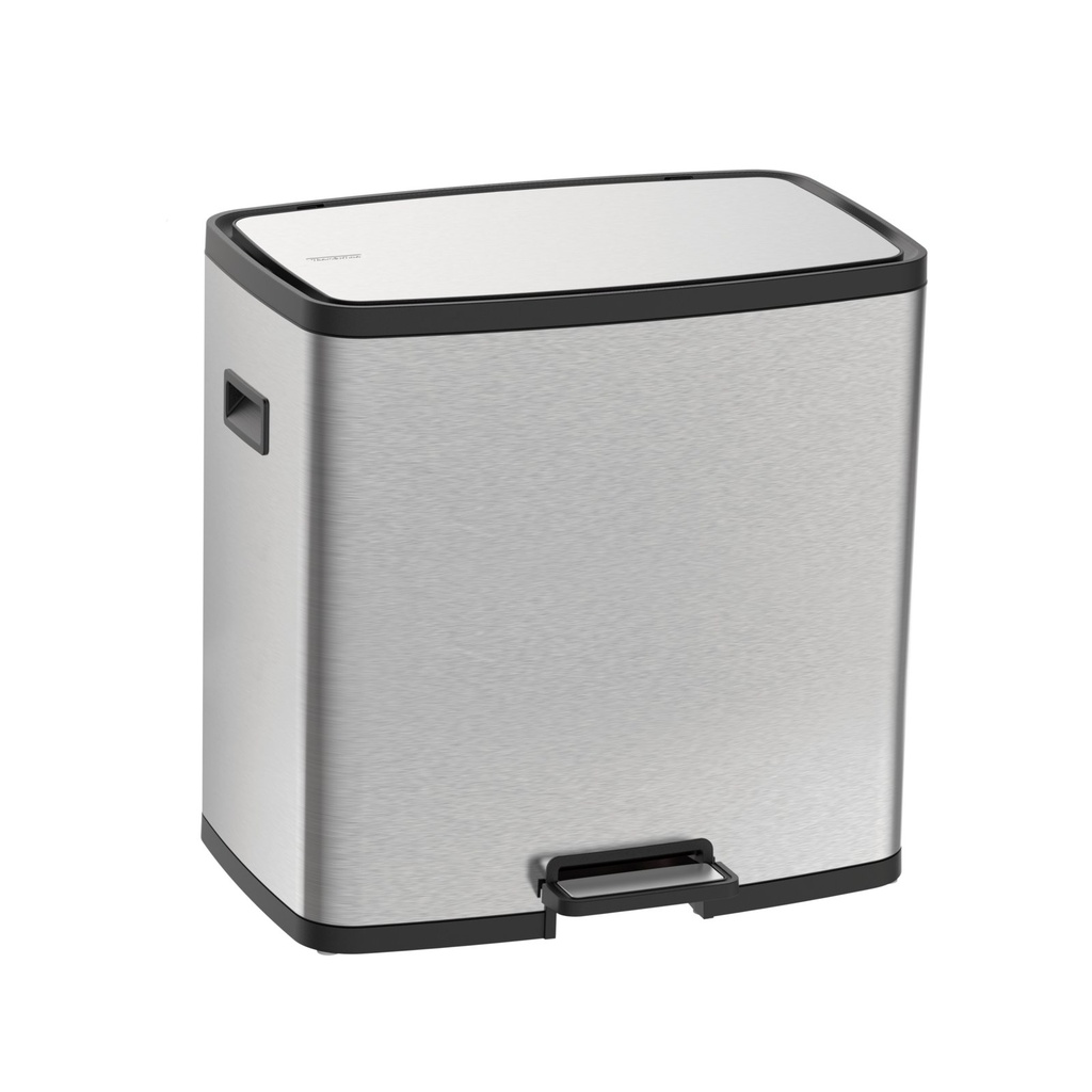 BASURERO OCTOS 15 + 15 L., CON PEDAL, EN ACERO INOX.