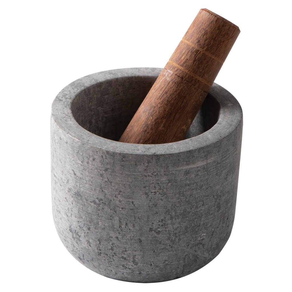 [13012450] MORTERO DE PIEDRA DE CARBON CON MAZO DE MADERA