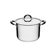 [62485240] OLLA ALTA EN ACERO INOXIDABLE  FONDO TRIPLE 7,7 L. Ø 24 CM. DUO SILICONE