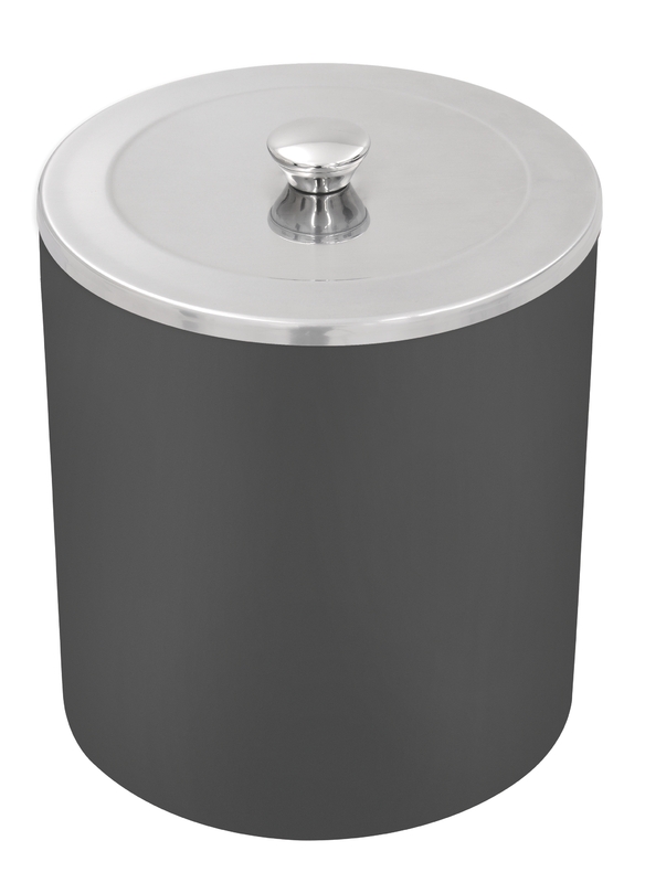 BASURERO UTIL 5 L, TAPA DE ACERO INOX., CUERPO DE POLIPROPILENO NEGRO