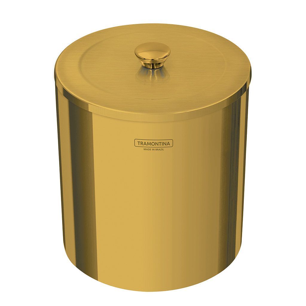 BASURERO UTIL GOLD 5 L, EN ACERO INOX.